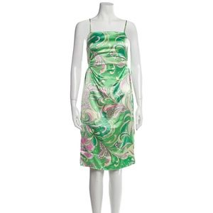Christian LaCroix Printed Green Midi length dress